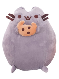 Мягкая игрушка Пушин с рогаликом Pusheen 24 см серый 114293SMM No Brand