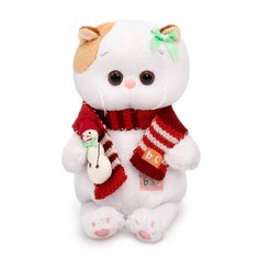 Мягкая игрушка BUDI BASA Кошечка Ли-Ли BABY в шарфике со снеговичком, 20 см, LB-088