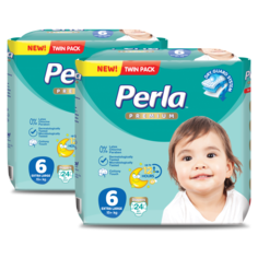 Комплект подгузники Perla Baby PR TWIN EXTRA LARGE 48 шт., 15+ кг., 2 шт.