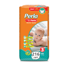 Комплект подгузники-трусики Perla Baby Pants Midi, 4-9 кг., 3 размер, 4 шт.