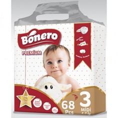 Подгузники детские BONERO Midi №3 (от 4 до 9 кг) 68 шт.