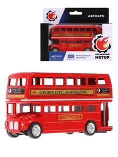 Лондонский двухэтажный автобус Пламенный мотор металлический, инерционный, 870829