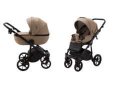 Коляска 2 в 1 ADAMEX Mateo ECO SA-27, бежевая кожа