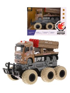 Монстр трак Пламенный мотор Вооруженные силы, инерционный механизм, коричневый, 870827