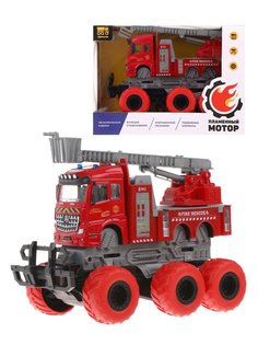 Монстр трак Пламенный мотор Пожарная машина, инерционный механизм, красный, 870826