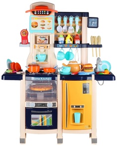 Детская кухня MSN Toys с настоящей водой, высокая, свет, звук, синяя, 100 см, MJL-87