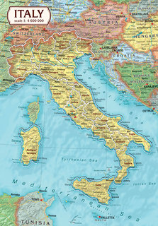 Карта пазл Геоцентр Италии на английском языке, фрагменты по областям, ИТПАЗ