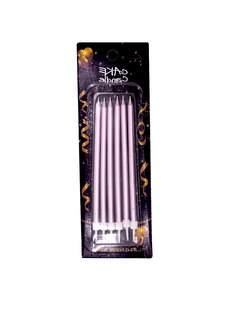 Свечи для торта Cake Candle розовый металлик на ножке 14 см x 6 шт.