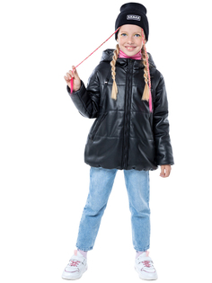 Куртка кожаная детская NIKASTYLE 4м5223, черный, 170