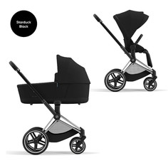 Детская коляска 2 в 1 Cybex Priam IV, рама Chrome, текстиль Stardust Black