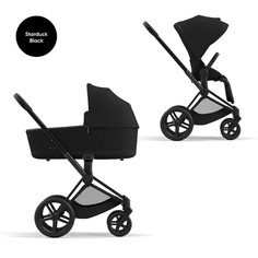 Детская коляска 2 в 1 Cybex Priam IV, рама Matt Black, текстиль Stardust Black