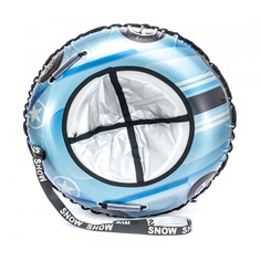 Санки надувные RT Машинка круглая черно-голубая Stars, автокамера, диаметр 100 см Snow Show