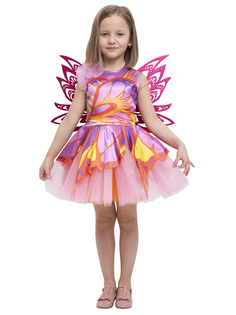 Карнавальный костюм детский Вестифика Костюм Винкс, сиреневый,ораньжевый,розовый, 104