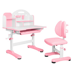 Комплект Anatomica Fiona парта, стул, надстройка, выдвижной ящик, розовый