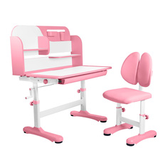 Комплект Anatomica Amadeo парта, стул, надстройка, выдвижной ящик, розовый