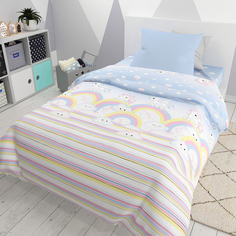 Постельное белье полутороспальное TEO kids Единорог голубой, наволочка 50х70