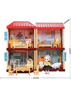 Кукольный домик принцессы со светом (2 этажа, кукла, 46,5 см) Star Friend