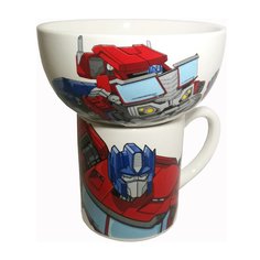 Набор детской посуды керамика, 2 шт, Оптимус Прайм, кружка 300 мл, салатник 15 см, TRS2-2 Avakada