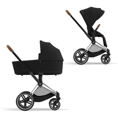 Cybex Priam IV Коляска 2 в 1, шасси IV Chrome ручка Brown/текстиль Deep Black