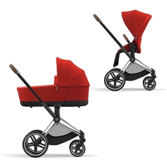 Cybex Priam IV Коляска 2 в 1, шасси IV Chrome ручка Brown/текстиль Autumn Gold