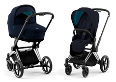 Cybex Priam IV Коляска 2 в 1, шасси IV Chrome ручка Black/текстиль Midnight Blue Plus