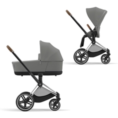 Cybex Priam IV Коляска 2 в 1, шасси IV Chrome ручка Brown/текстиль Soho Grey