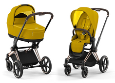Cybex Priam IV Коляска 2 в 1, шасси IV Rosegold ручка Black/текстиль Mustard Yellow