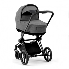 Cybex Priam IV Коляска 2 в 1, шасси IV Matt Black ручка Black/текстиль Manhattan Grey Plus