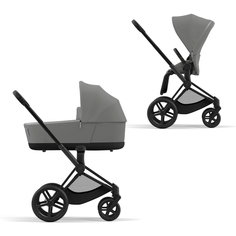 Cybex Priam IV Коляска 2 в 1, шасси IV Matt Black ручка Black/текстиль Soho Grey