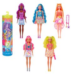 Кукла-сюрприз Barbie Color Reveal меняющая цвет Неоновые волосы HDN72
