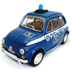 Коллекционная модель автомобиля Bburago Fiat 500 Polizia, масштаб 1:18, 18-12067