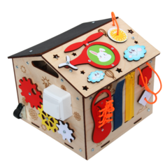 Бизиборд деревяный домик Фикинцани развивающие игрушки от 1 года
