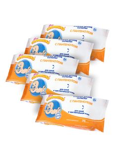Салфетки влажные детские с пантенолом Моё Солнышко №70 х 5 шт.