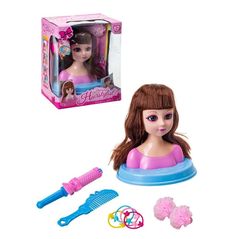 Кукла-манекен для создания причёсок с аксессуарами, шатенка No Brand