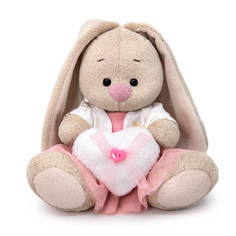 Мягкая игрушка BUDI BASA Зайка Ми с белым сердечком, 15 см