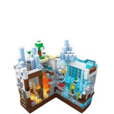 Конструктор для мальчика, Майнкрафт, Minecraft Белая крепость с LED подсветкой 866 деталей Renzaima