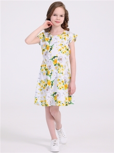Платье детское Апрель 1ДПК2112001н, одуванчики на белом, 134