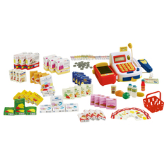 Игровой набор для магазина: касса, продукты, игровые деньги, корзина для покупок Roba