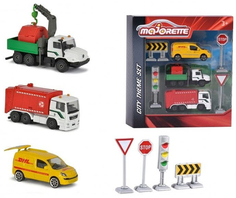 Набор машинок City Majorette 3 машинки и знаки 2058586