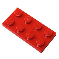 Деталь LEGO 370921 Плитка 2X4, 3XR4 9 красная 50 шт