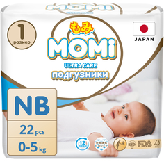 Подгузники детские Momi ULTRA CARE NB до 5 кг 22 шт