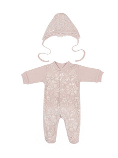 Комплект на выписку детский НаследникЪ Выжанова 01037-02003, пудра, 56