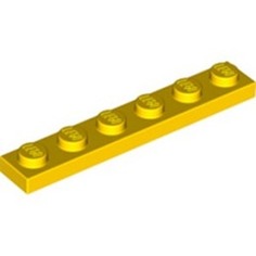 Деталь LEGO 366624 Плитка 1x6 желтый 50 шт