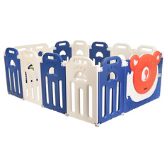 Детский манеж-ширма Pituso Топтыжка Голубой-белый 160х124х65 без шаров