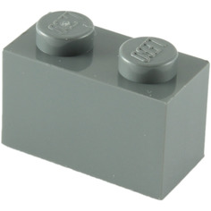 Деталь LEGO 4211088 Кирпичик 1X2 (темно-серый) 50 шт
