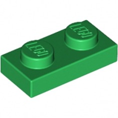 Деталь LEGO 302328 Плитка 1X2 зеленая 50 шт.