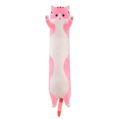 Мягкая игрушка подушка SCWER TOYS кот батон 130 см, розовый