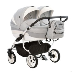 Коляска для двойни 2в1 Indigo INDIGO DUO 02 , светло-серый