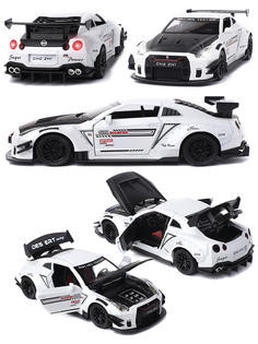 Машинка инерционная CHE ZHI CARS Nissan GTR 1:24 коллекционная железная, белый, CZ128w