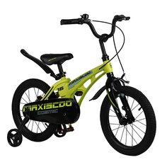 Детский Двухколесный Велосипед MAXISCOO Cosmic 16 Желтый, дополнительные колеса 2023